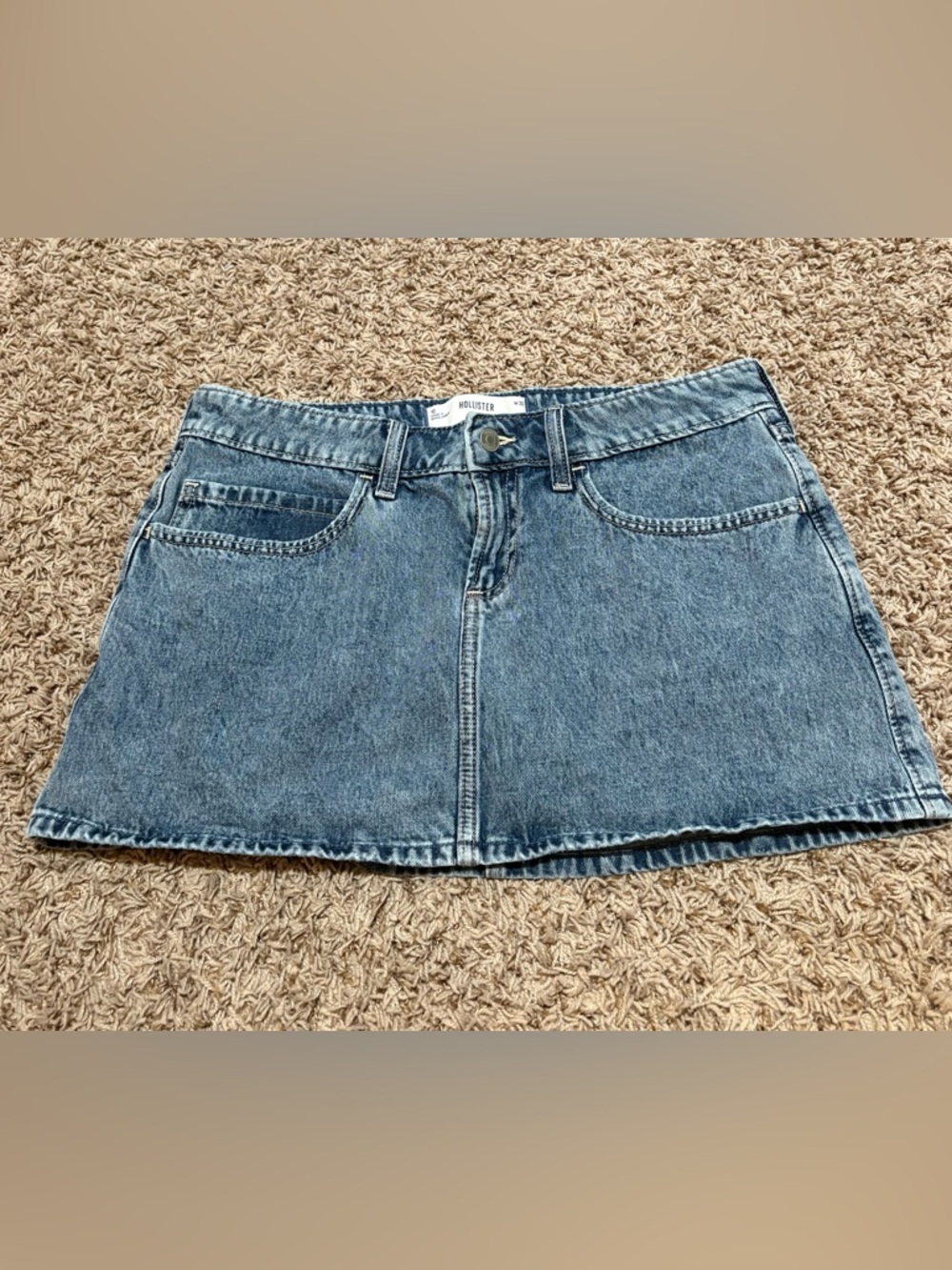 Hollister Light Blue Denim Mini Skirt